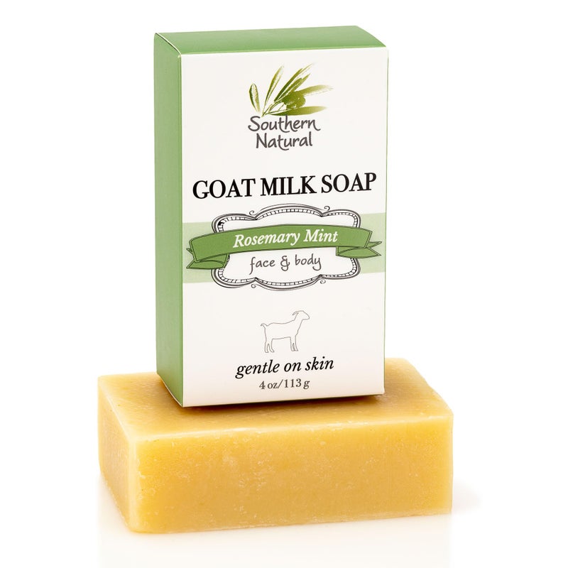 Southern Natural Rosemary Mint Goat Milk Soap Bar â€“ Soothing Goat Milk Soap for Sensitive Skin and Dry Skin Relief â€“ Natural Handmade for Men, Women, Kids & Baby, 4 oz (1 Bar) - Image 1